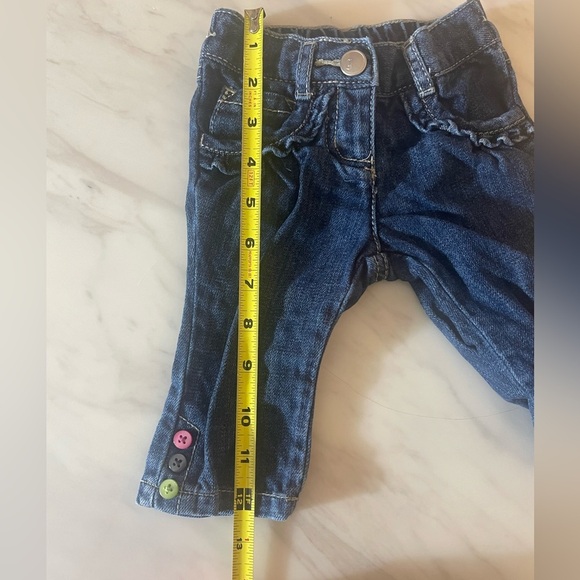 Gymboree Baby Girl 2pc Outfit Set 3-6M White Eyelet Top & Jeans Cat Patches - Picture 9 of 10